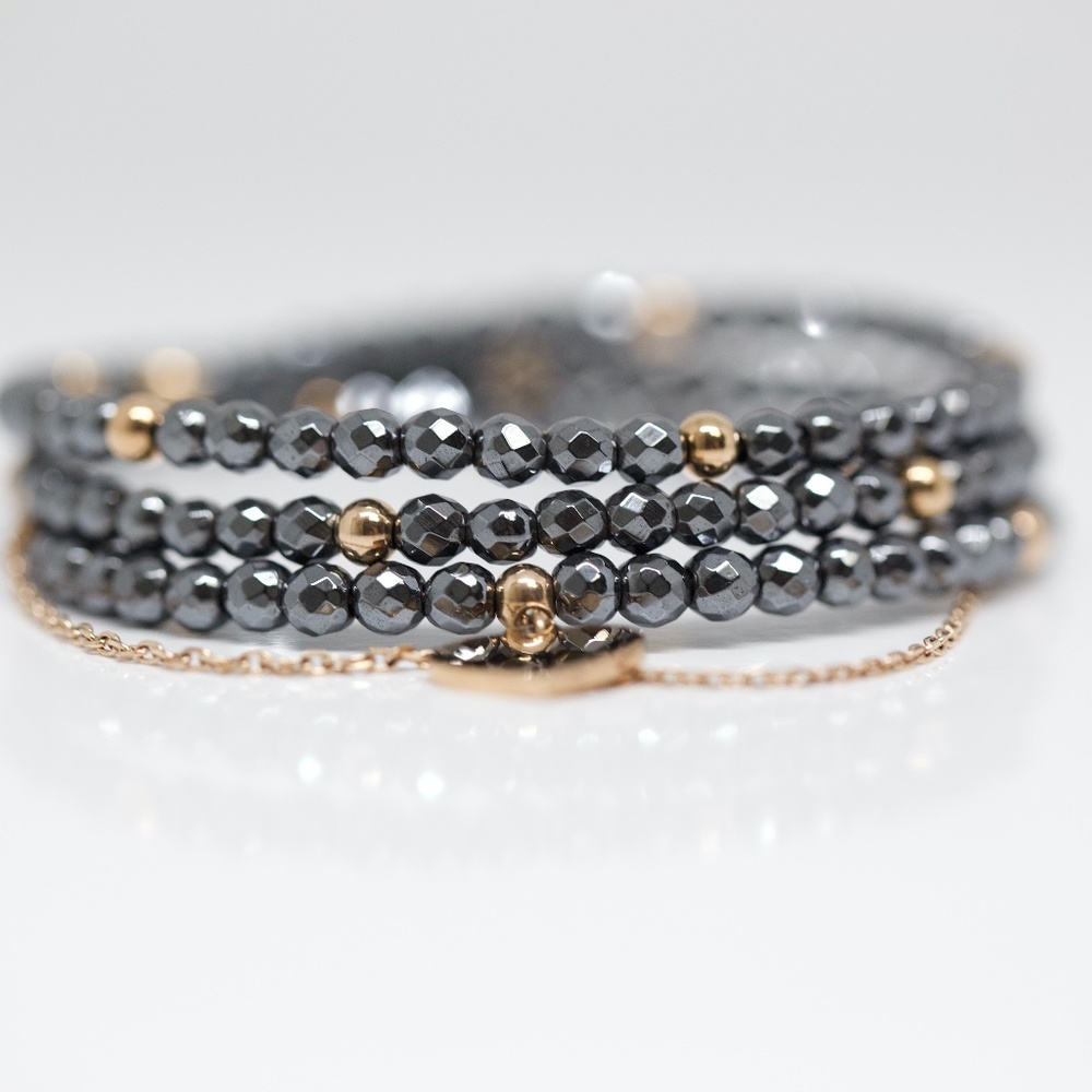 18k Gold Dipped Black Topaz Shiny Bracelet - Picture 2 of 7